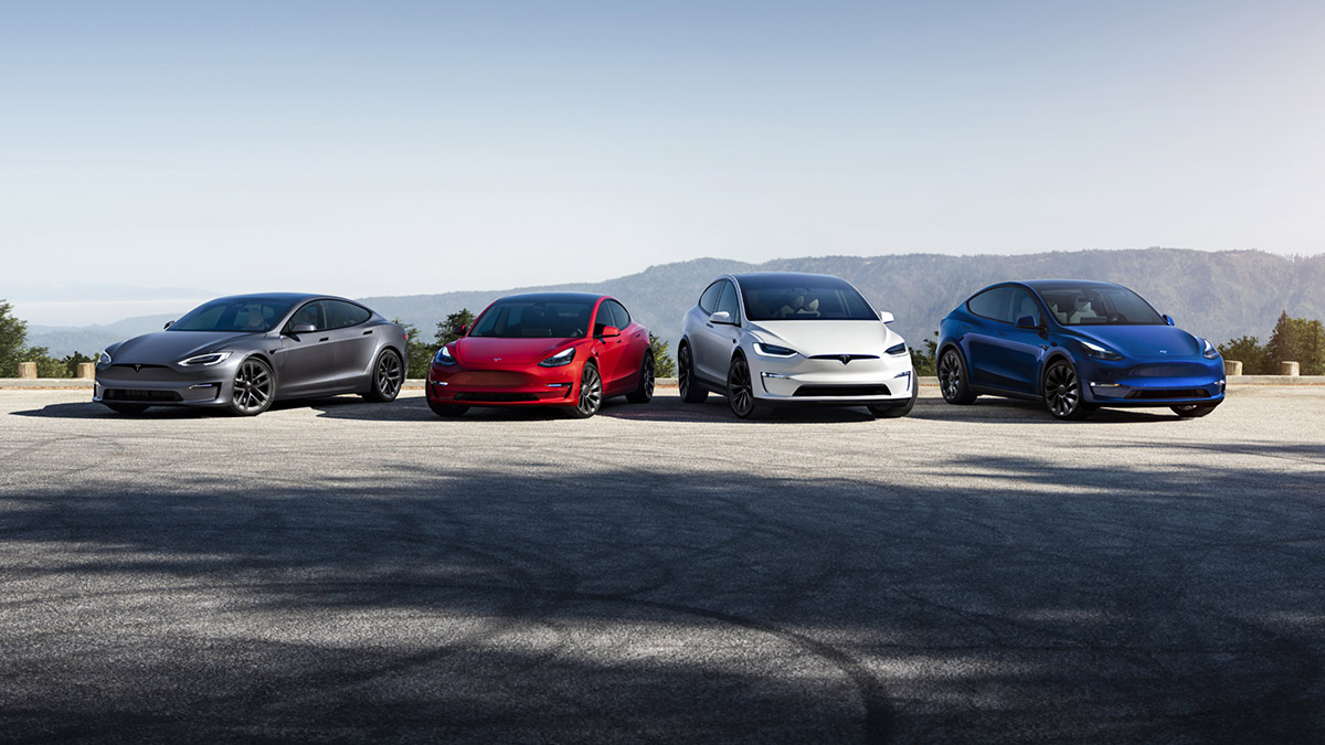 alt="Flotte de Tesla haut de gamme Pic-Transfert"